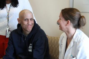 Santiago and his doctor, Jennifer Kanakry, National Cancer Institute, Clinical Head of Transplant