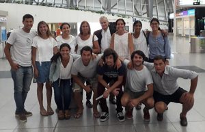 Santiago, center front, with his family -- parents and 10 siblings